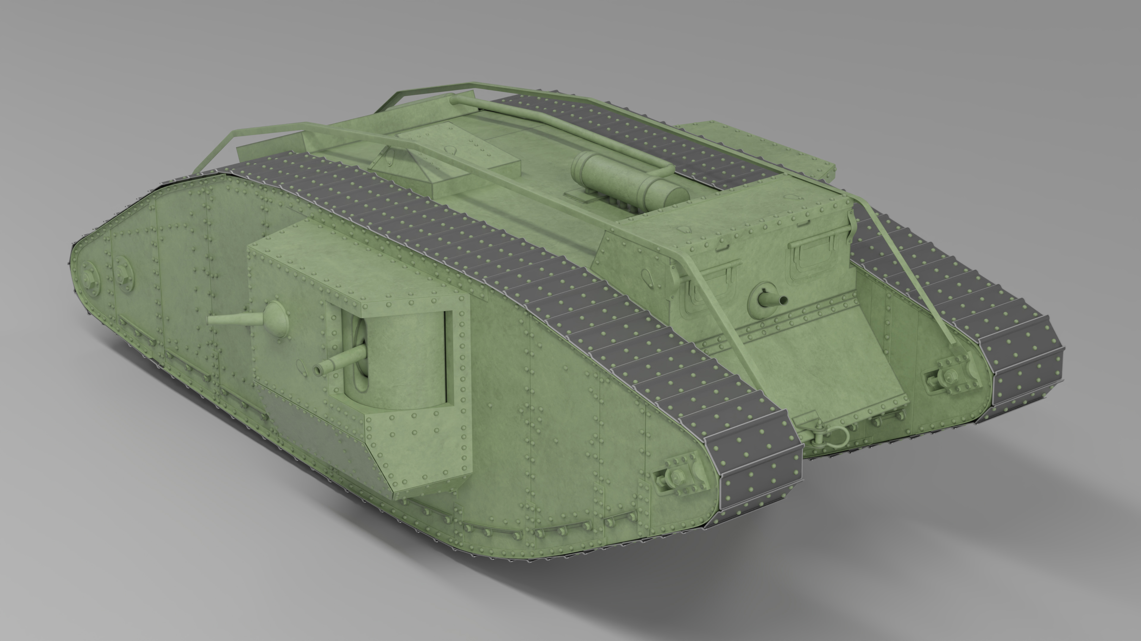 Tank MK 4 Male Green Rigged 3D
