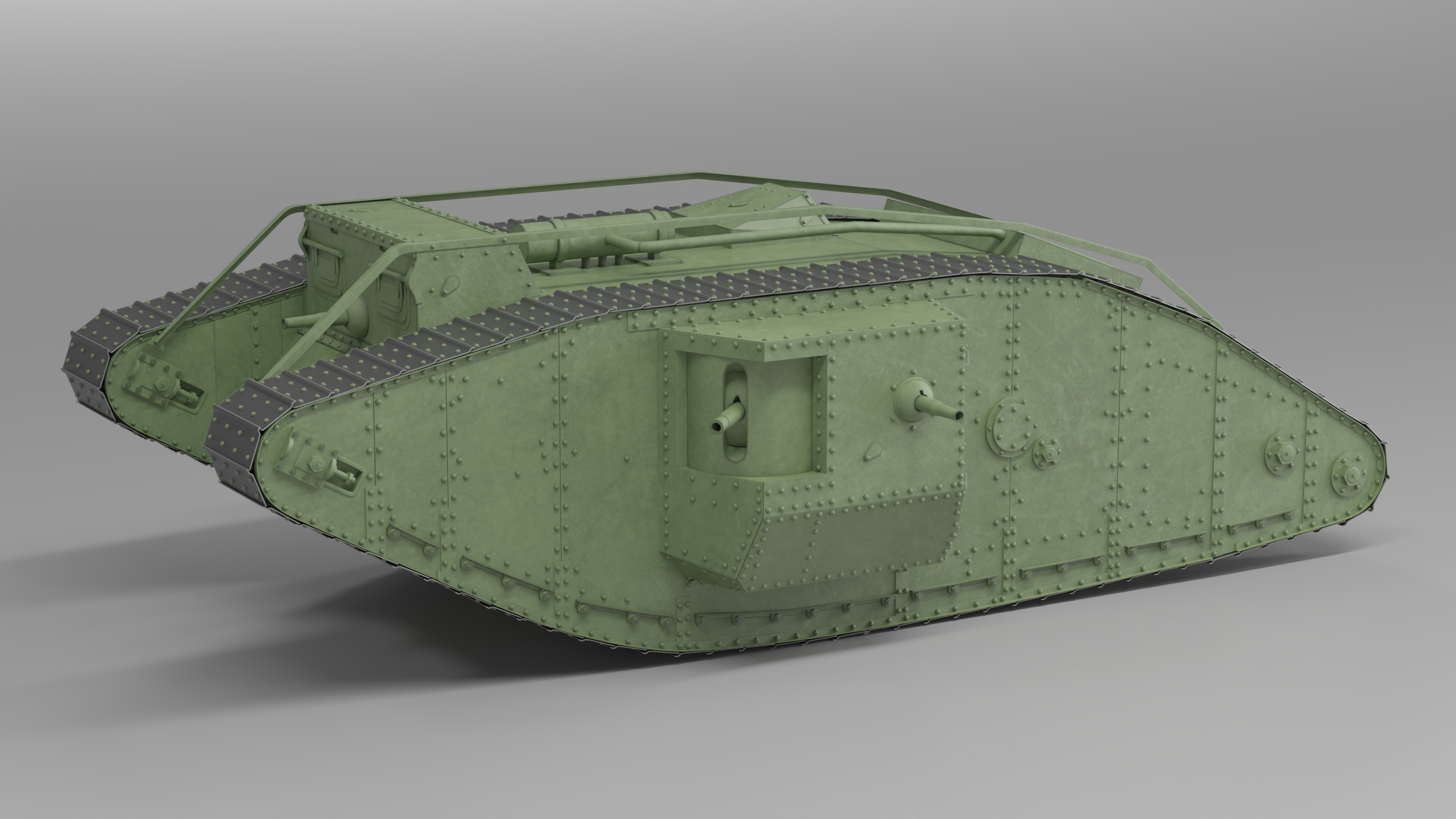 Tank MK 4 Male Green Rigged 3D