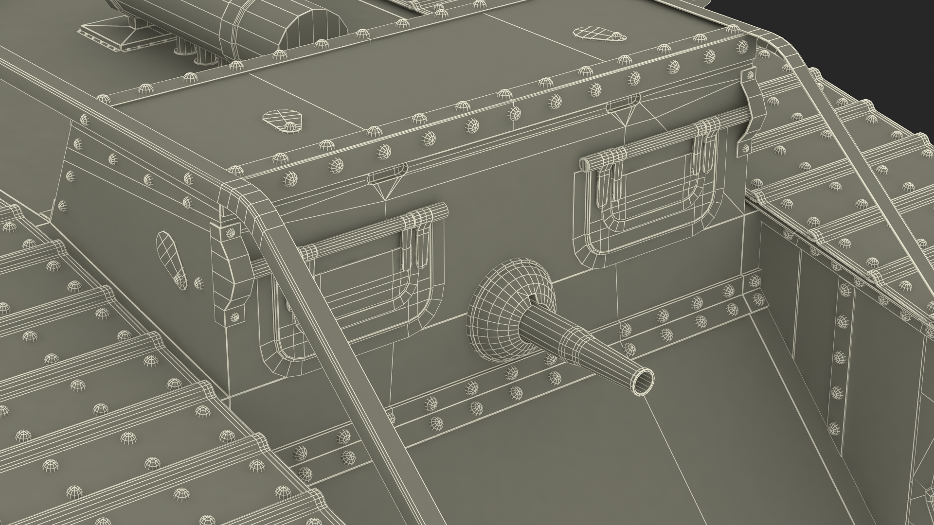Tank MK 4 Male Green Rigged 3D