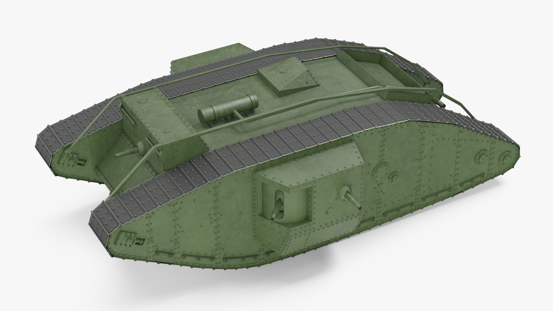 Tank MK 4 Male Green Rigged 3D