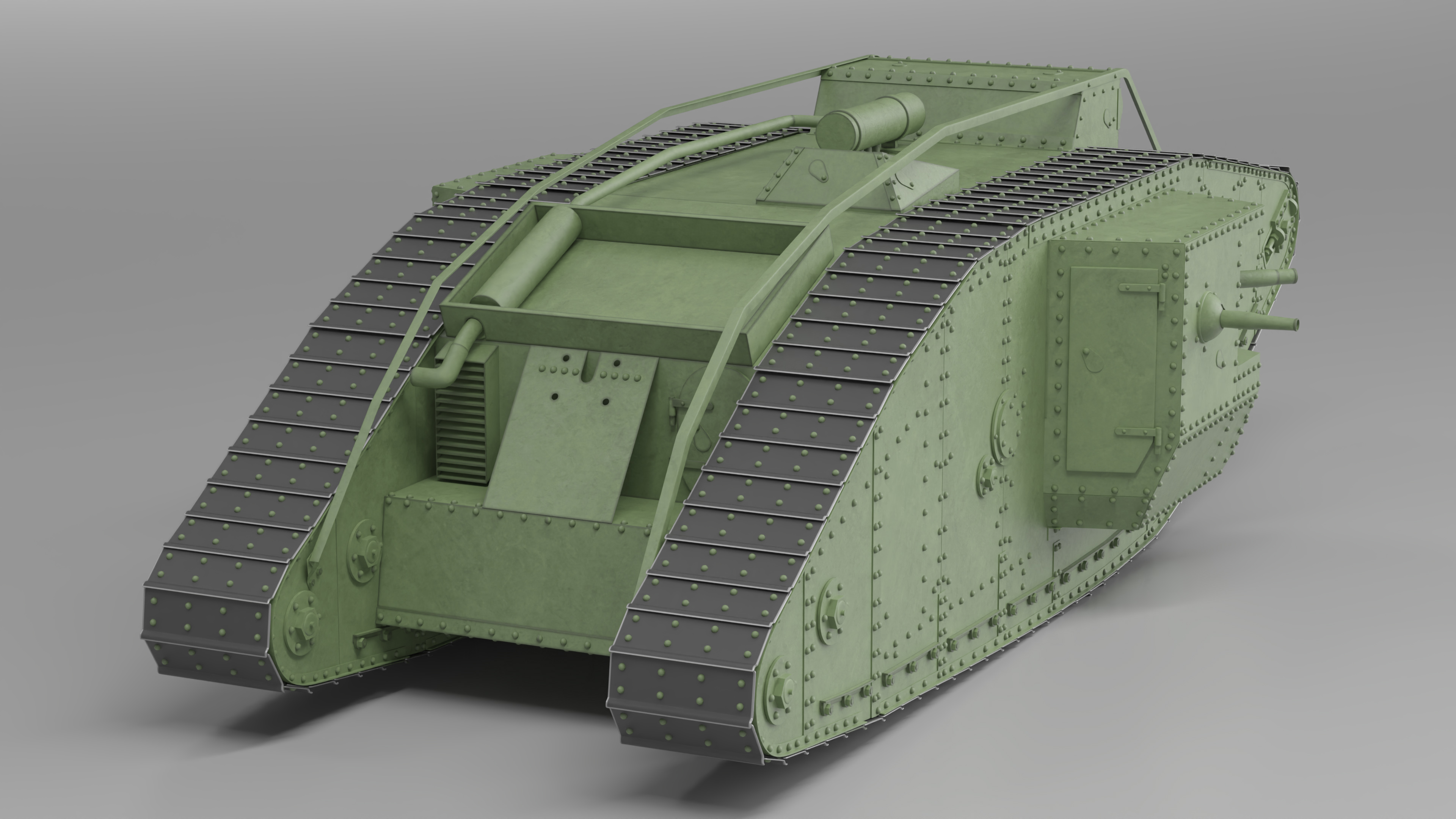 Tank MK 4 Male Green Rigged 3D