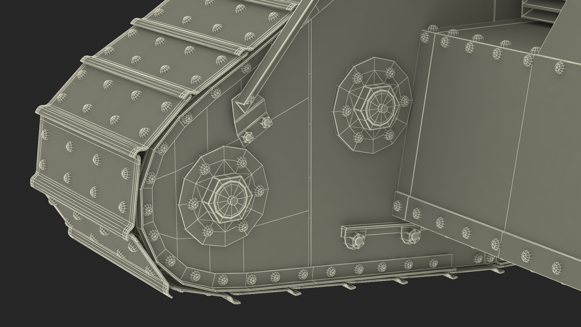 Tank MK 4 Male Green Rigged 3D