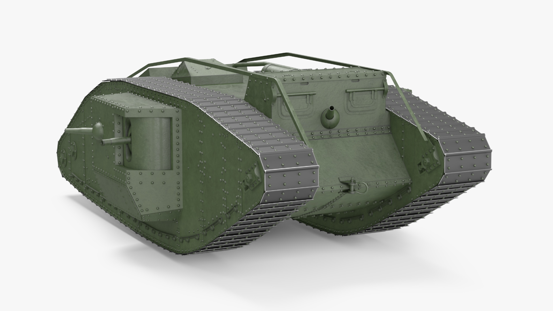 Tank MK 4 Male Green Rigged 3D