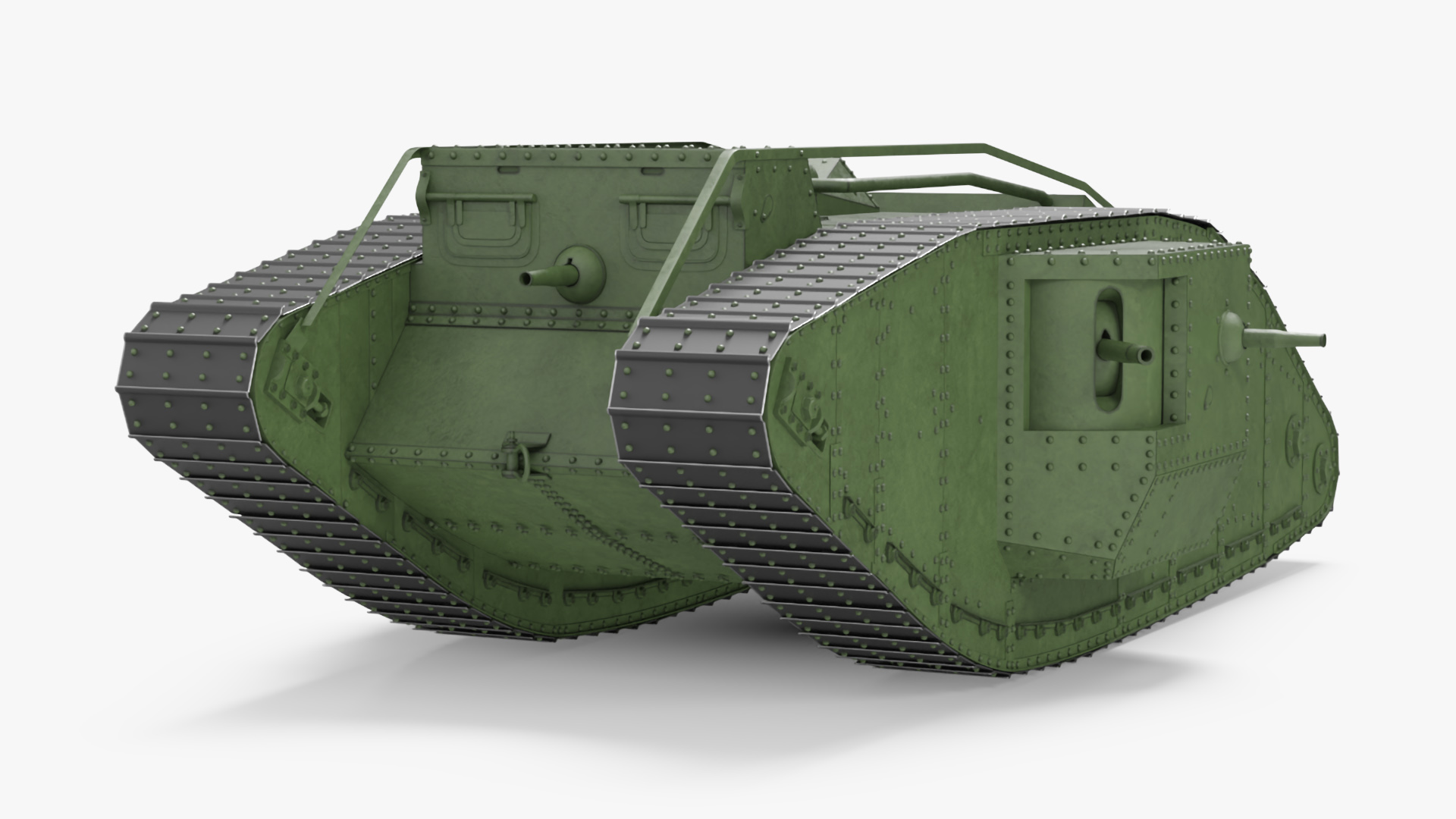 Tank MK 4 Male Green Rigged 3D