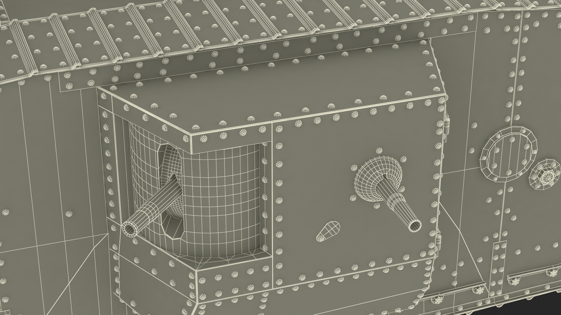 Tank MK 4 Male Green Rigged 3D