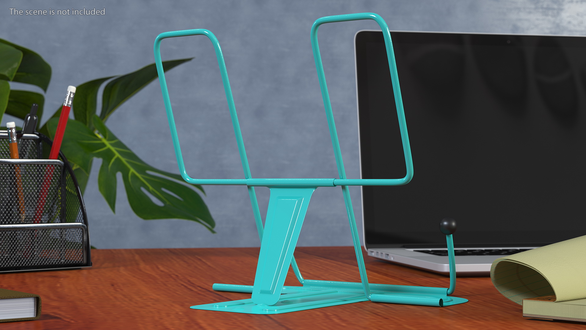 Folding Metal Book Stand Teal 3D model