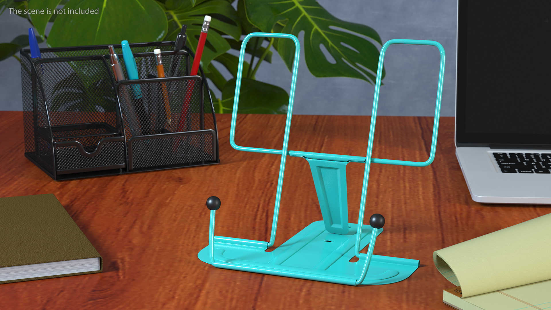 Folding Metal Book Stand Teal 3D model