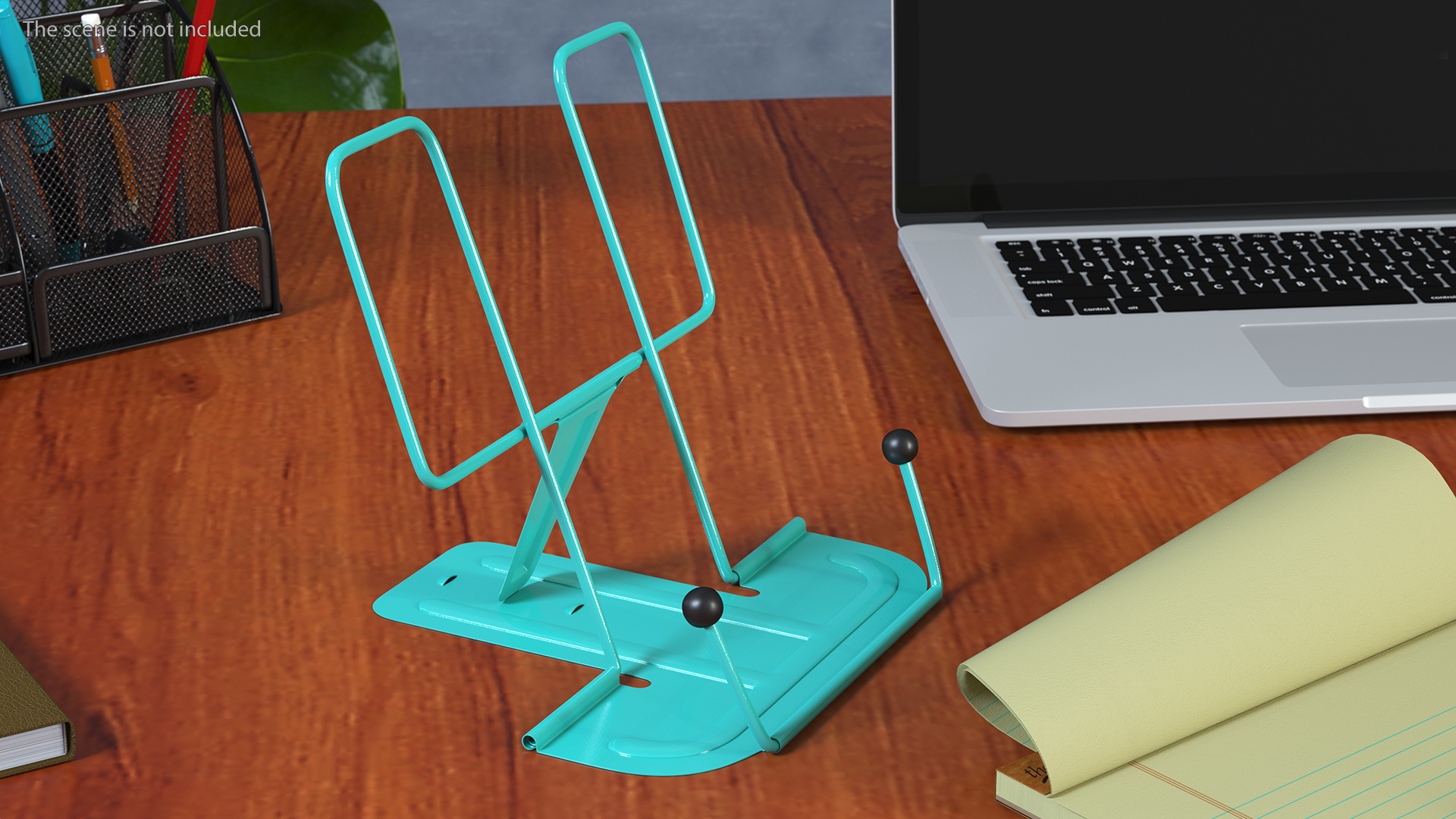 Folding Metal Book Stand Teal 3D model