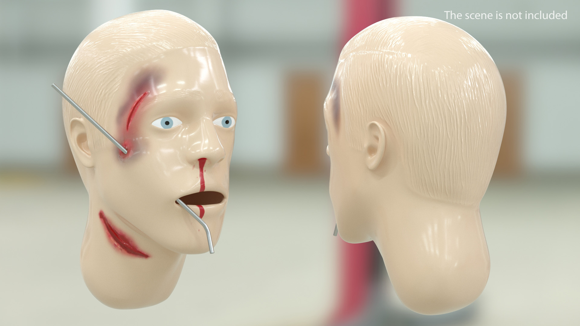 3D Injured Firstaid Mannequin Head