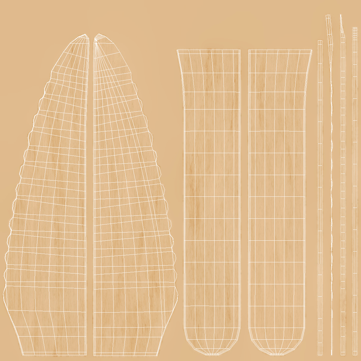 3D Disposable Wooden Knife model