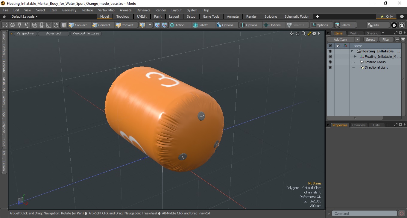 Floating Inflatable Marker Buoy for Water Sport Orange 3D model