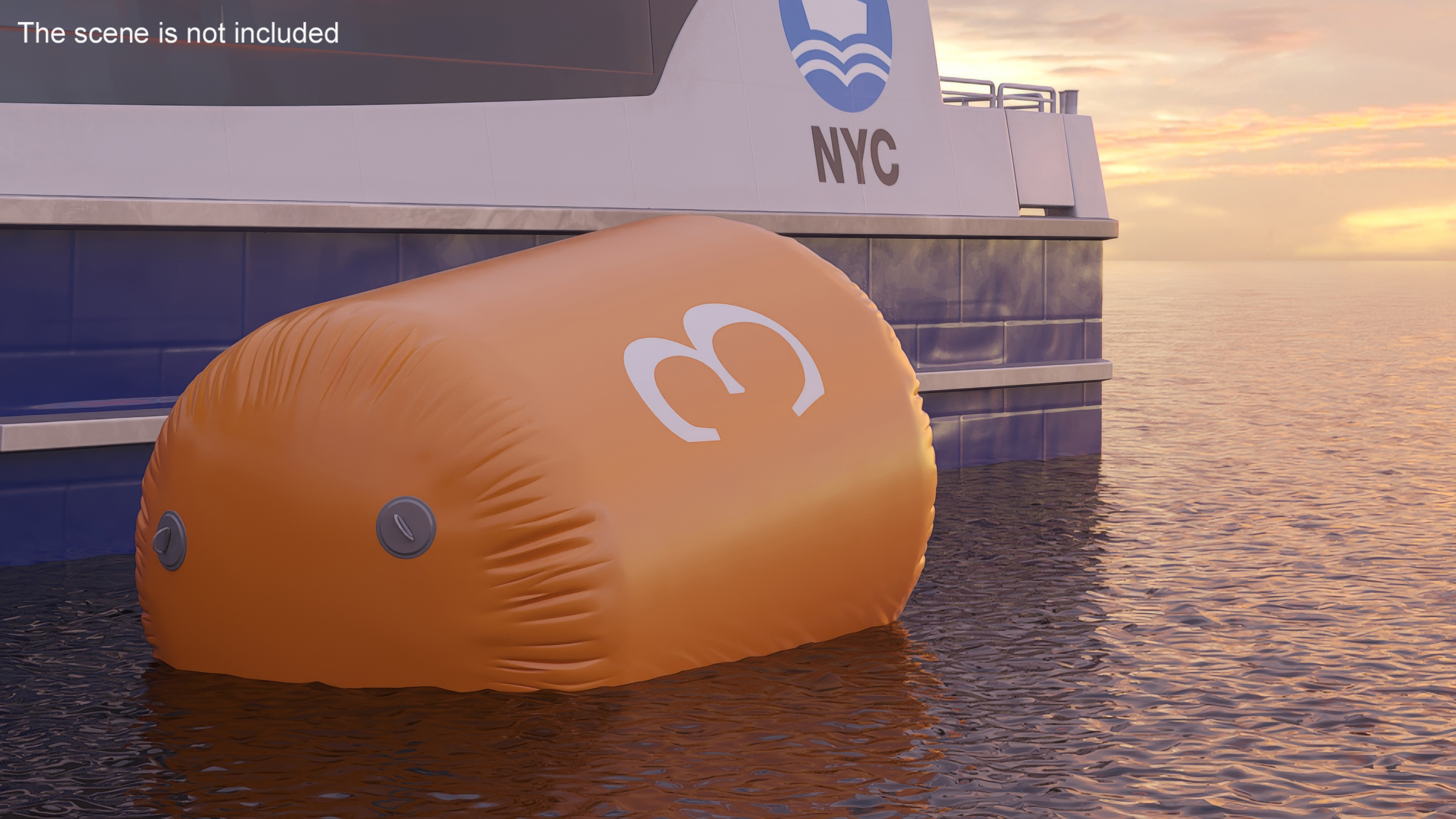 Floating Inflatable Marker Buoy for Water Sport Orange 3D model