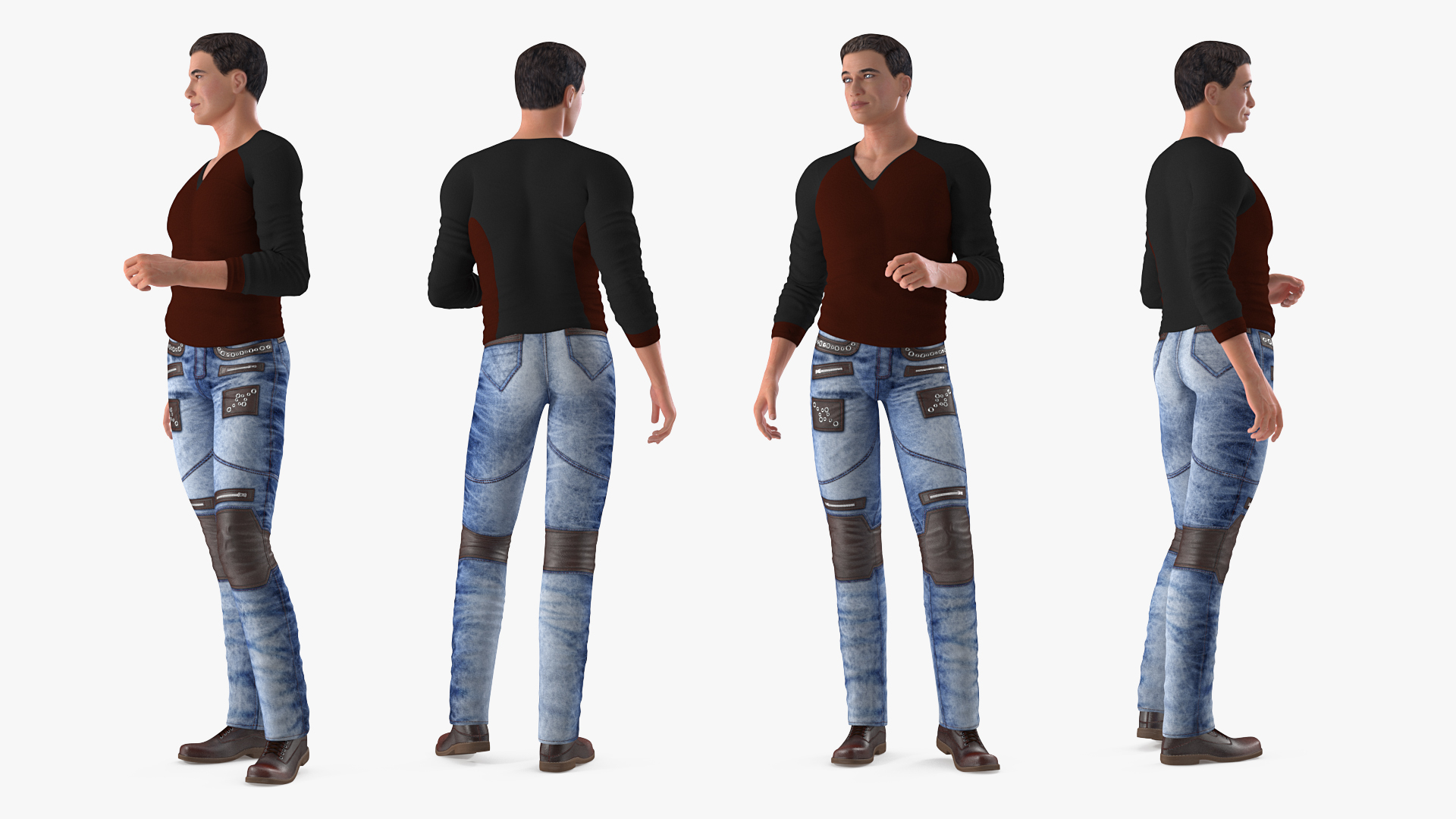 Man in City Style Clothes Standing Pose 3D model
