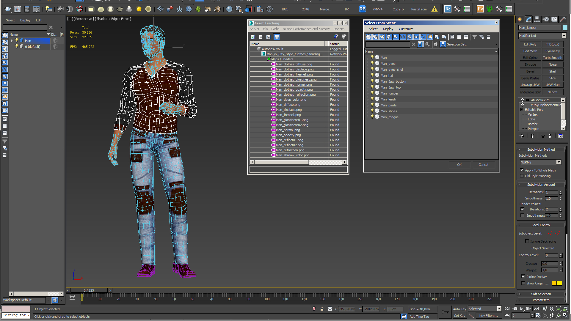 Man in City Style Clothes Standing Pose 3D model
