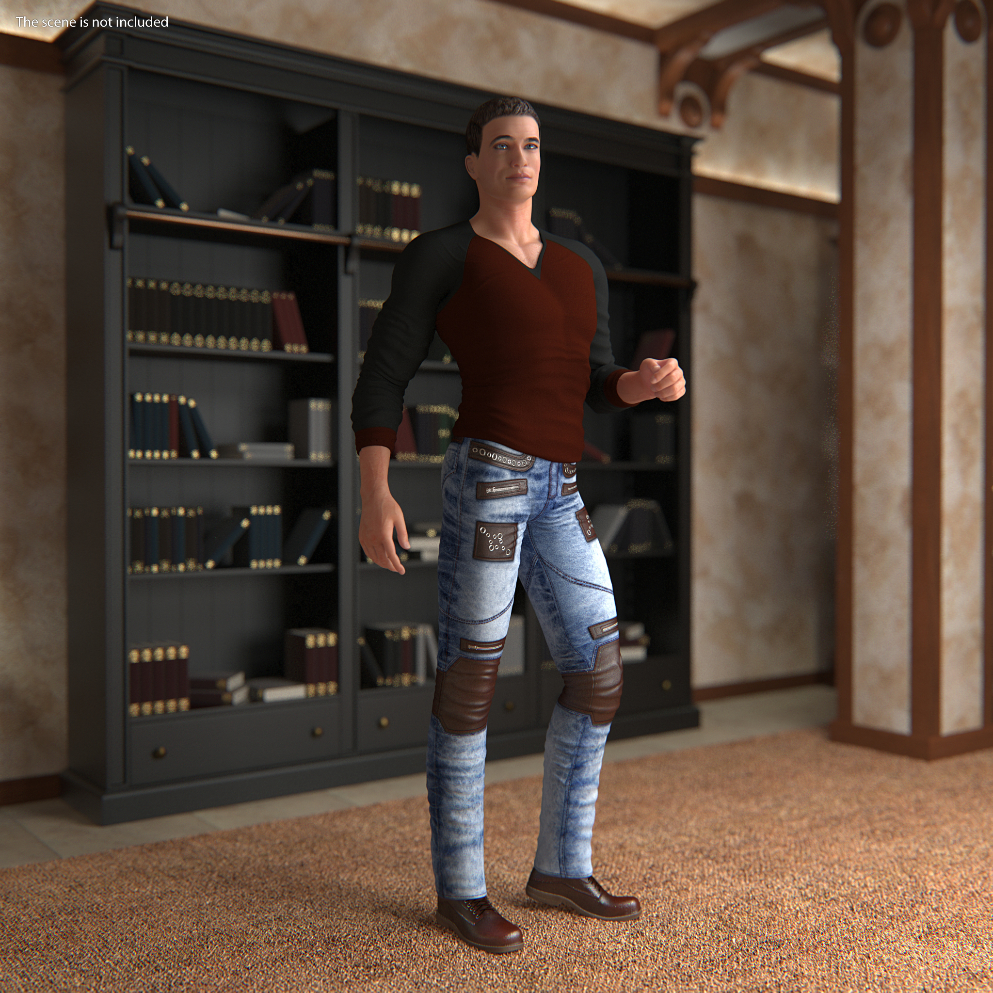 Man in City Style Clothes Standing Pose 3D model