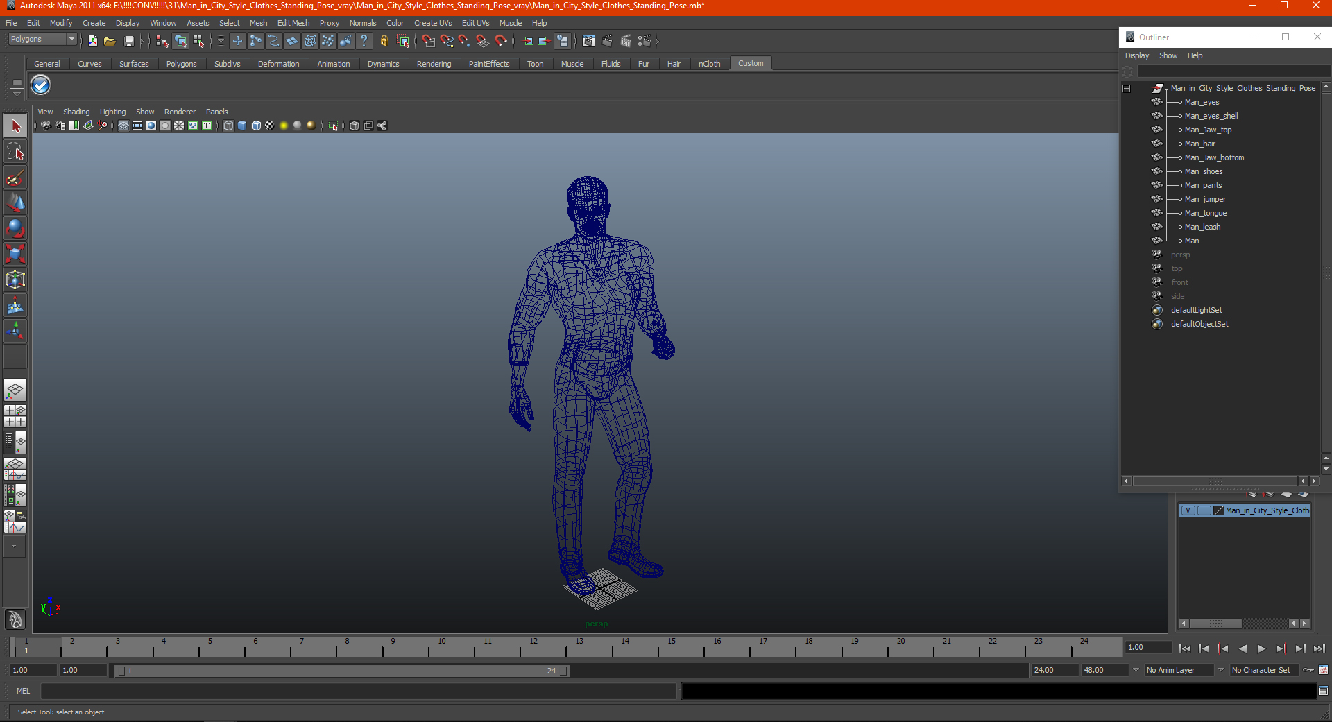 Man in City Style Clothes Standing Pose 3D model