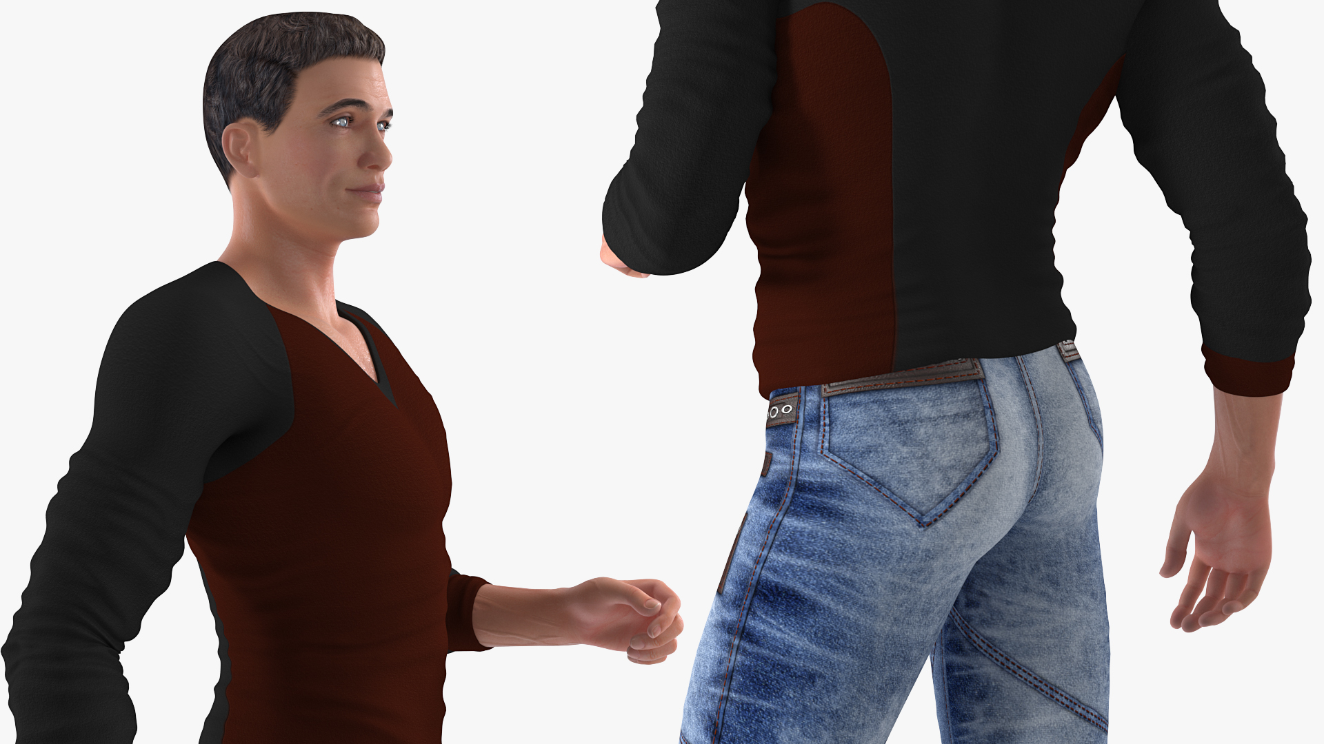 Man in City Style Clothes Standing Pose 3D model