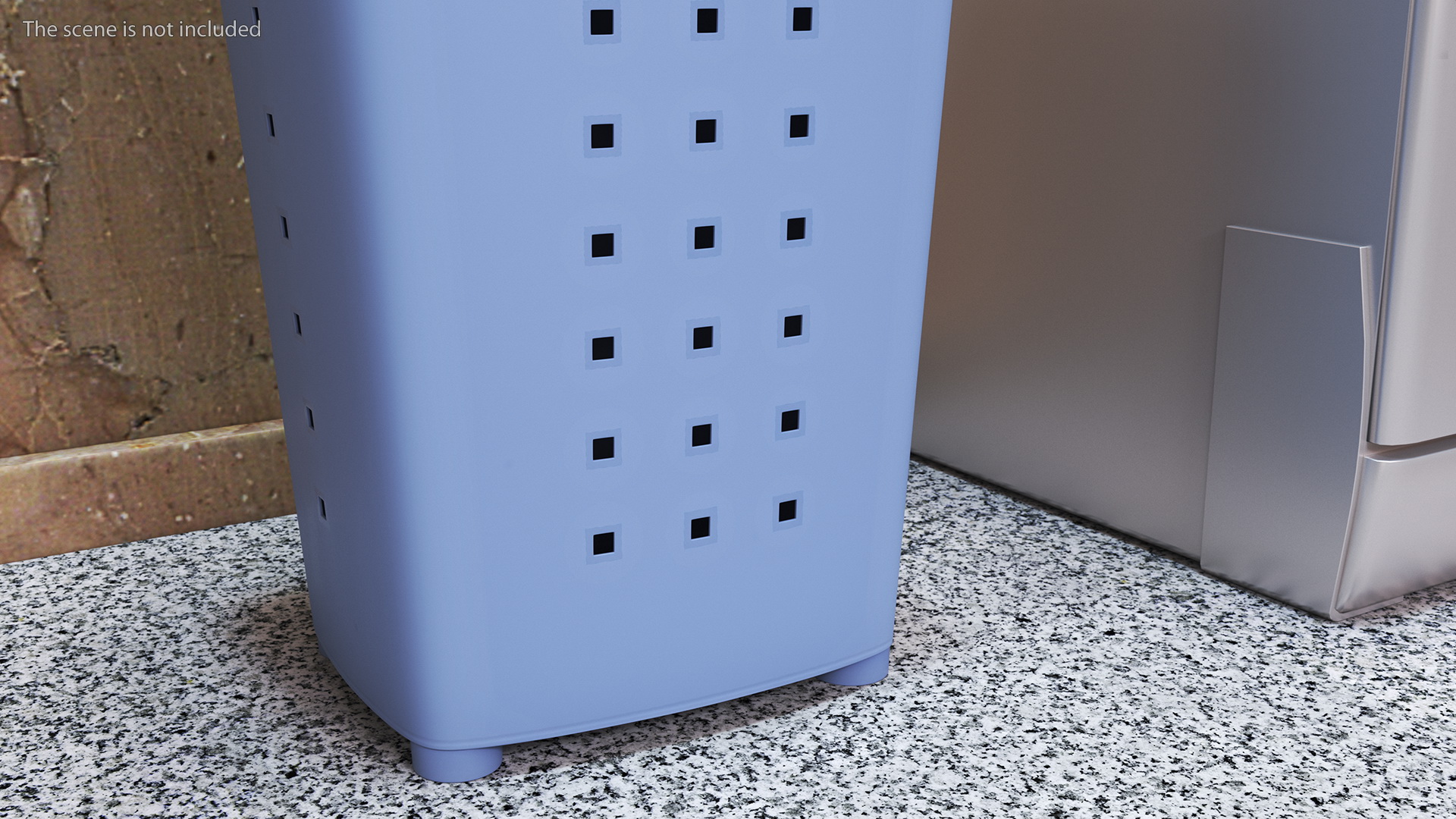 Plastic Laundry Basket Blue 3D