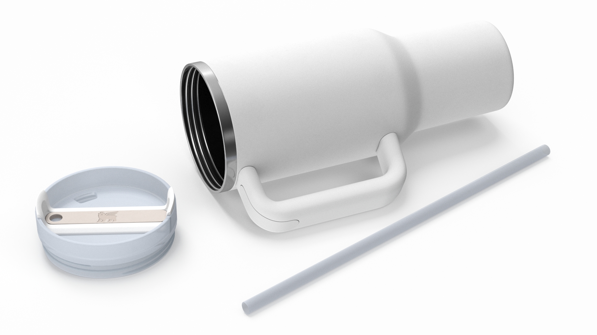 Stanley Quencher Travel Tumbler White 3D