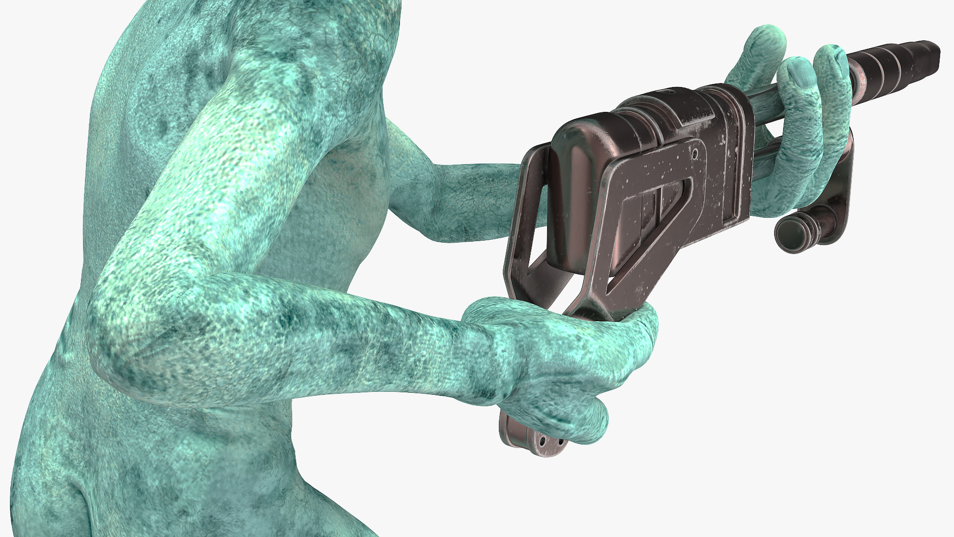 Extraterrestrial Alien Attacking Pose 3D