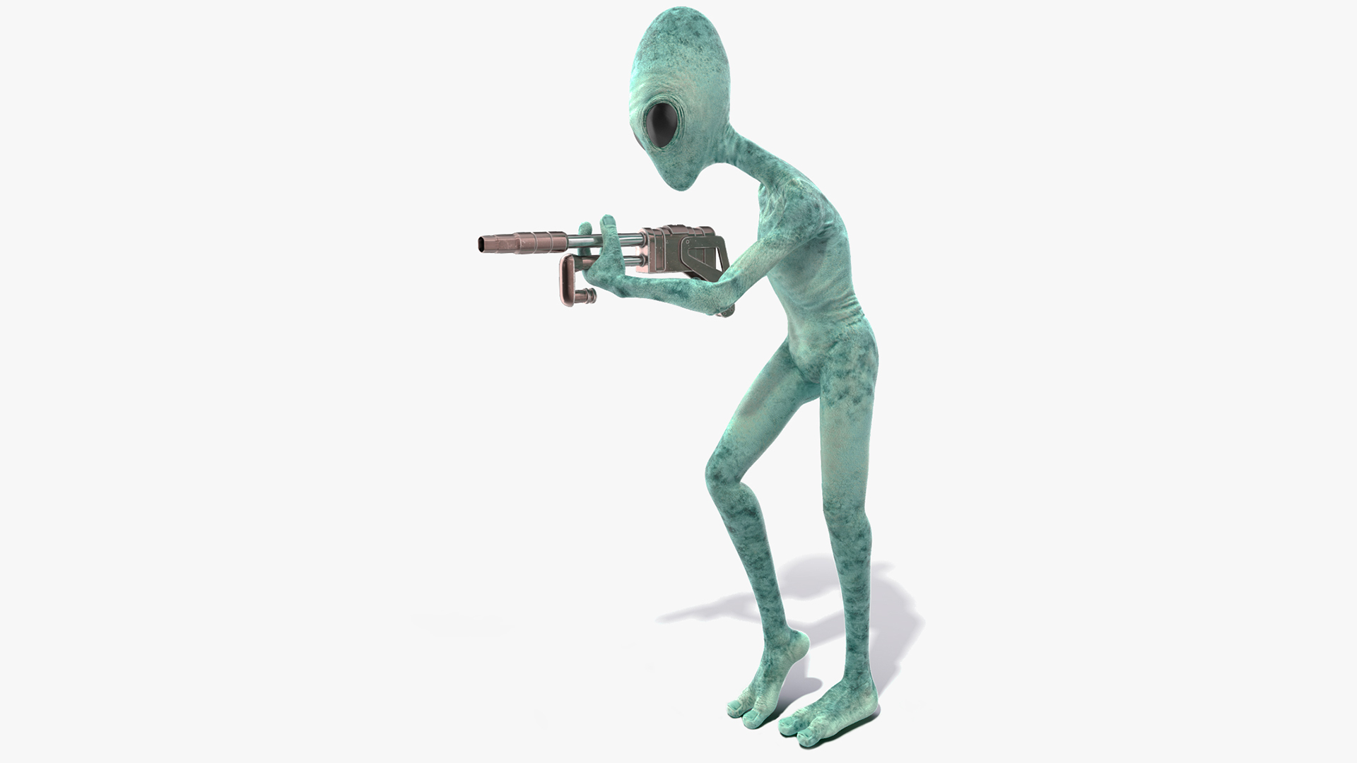 Extraterrestrial Alien Attacking Pose 3D