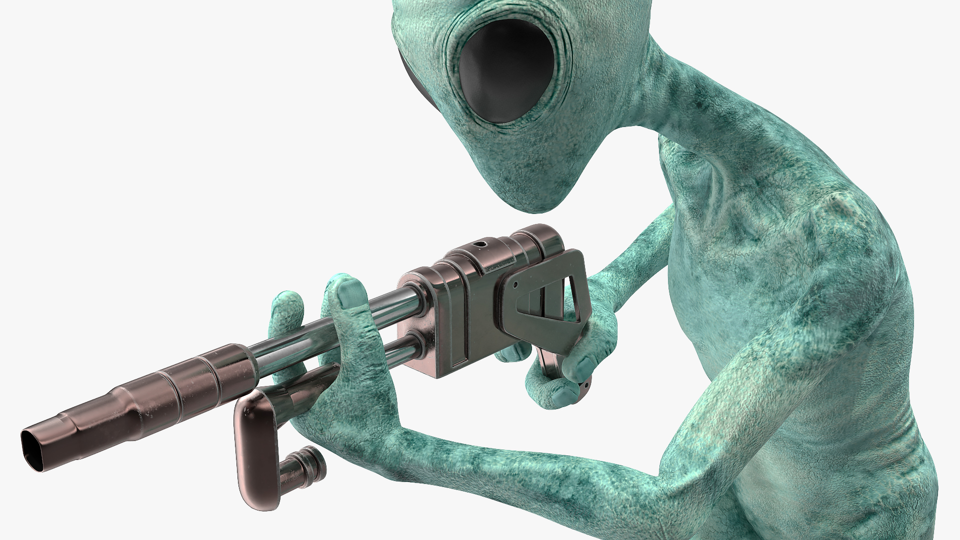 Extraterrestrial Alien Attacking Pose 3D