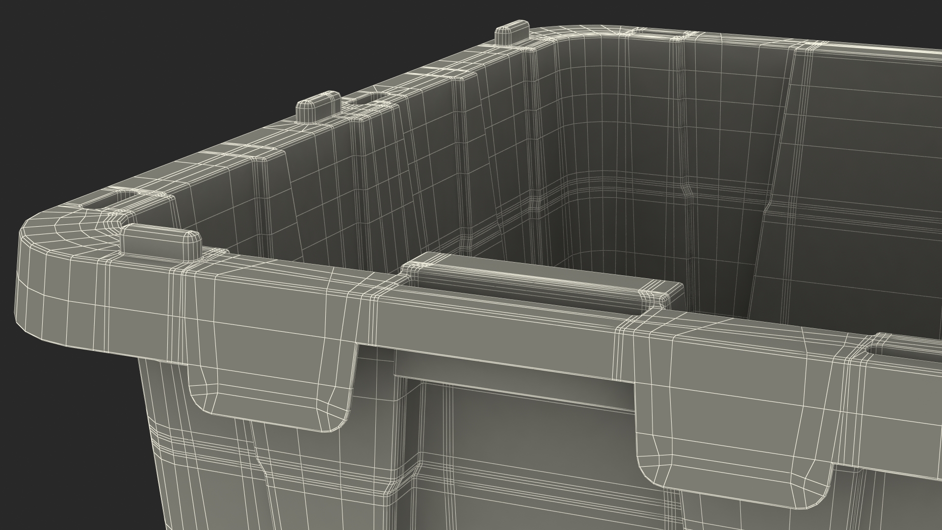 Storage Plastic Container with Lid 3D model