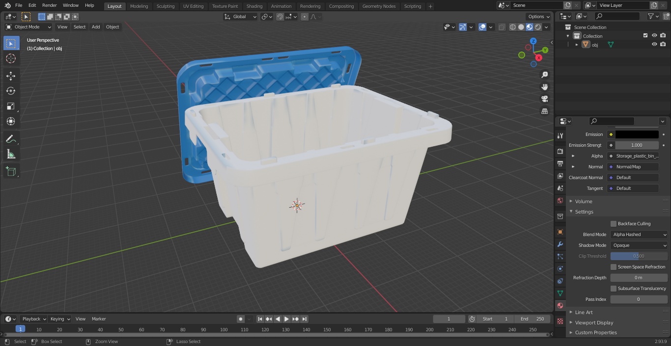 Storage Plastic Container with Lid 3D model