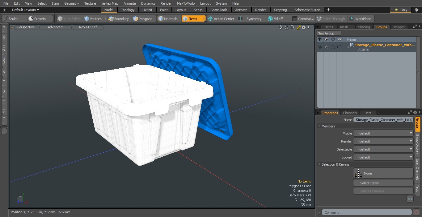 Storage Plastic Container with Lid 3D model