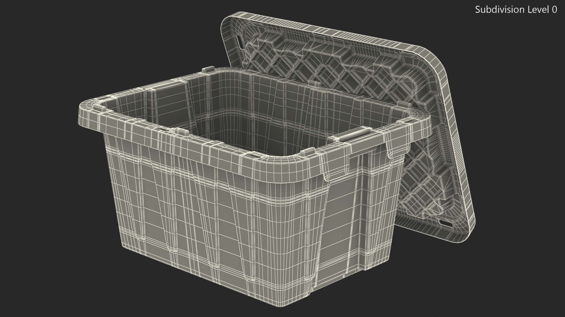 Storage Plastic Container with Lid 3D model