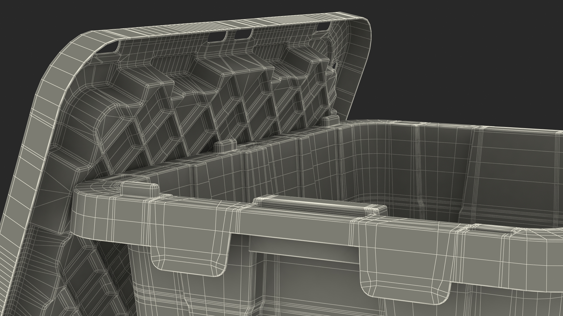 Storage Plastic Container with Lid 3D model