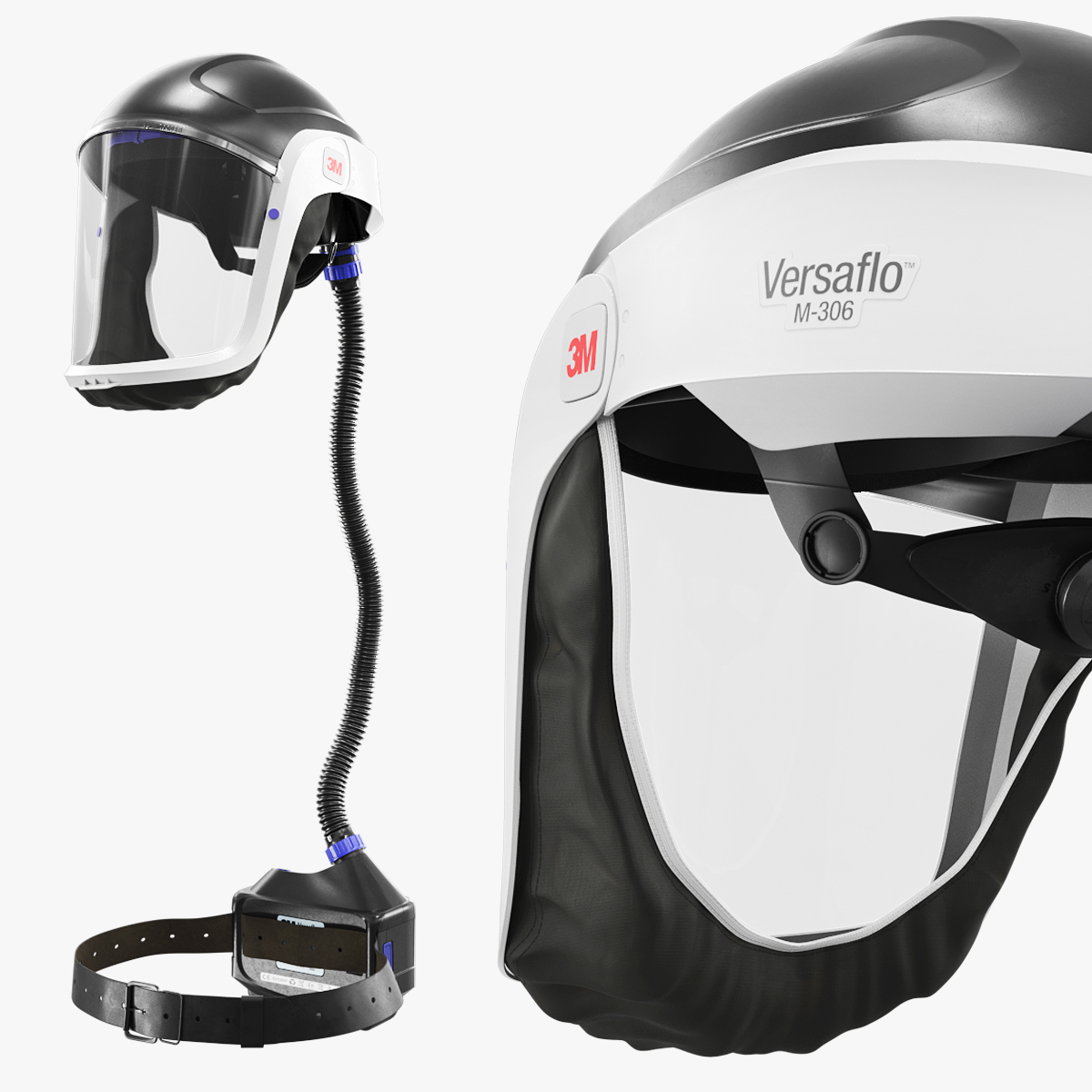 3M Versaflo M-306 Respiratory Helmet 3D model preview