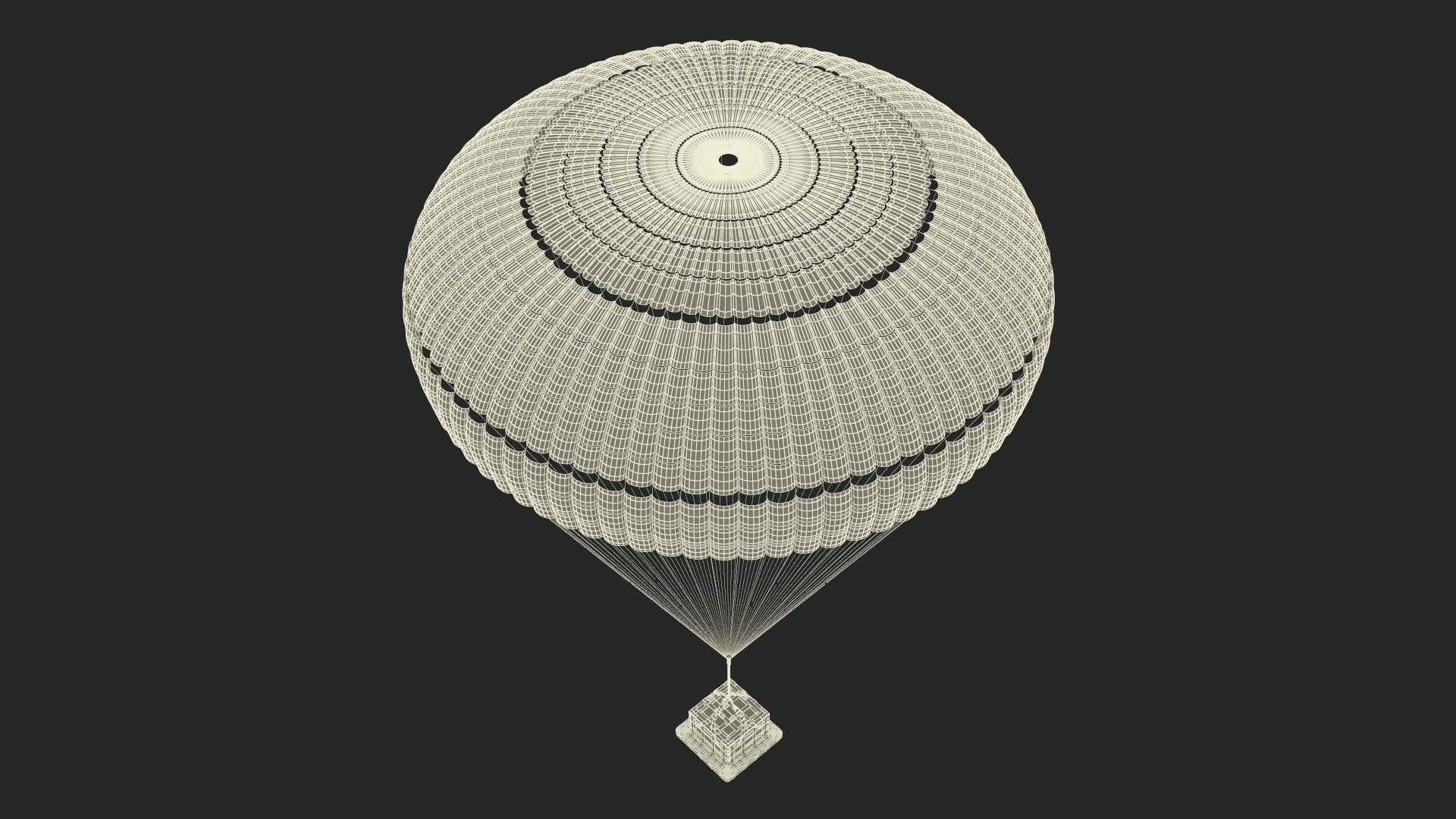 3D Elevating Parachute System Single for NASA Cargo model