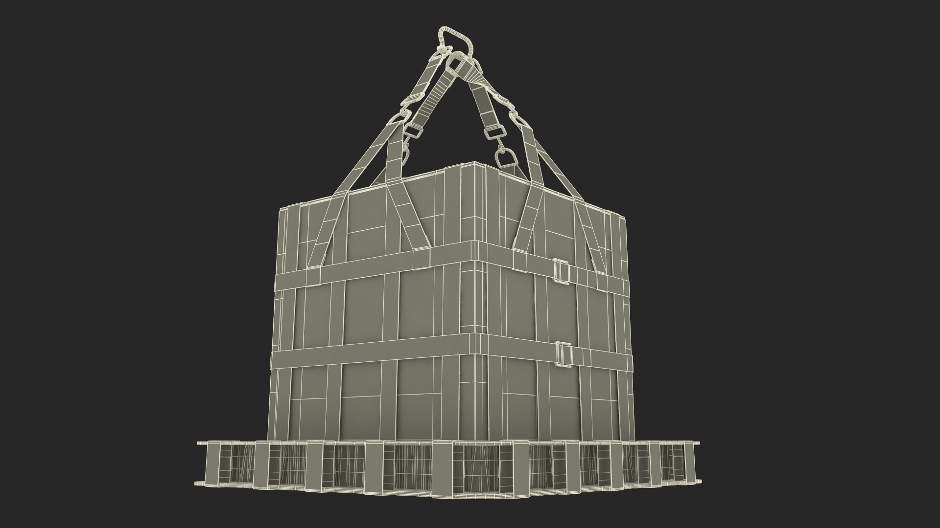 3D Elevating Parachute System Single for NASA Cargo model