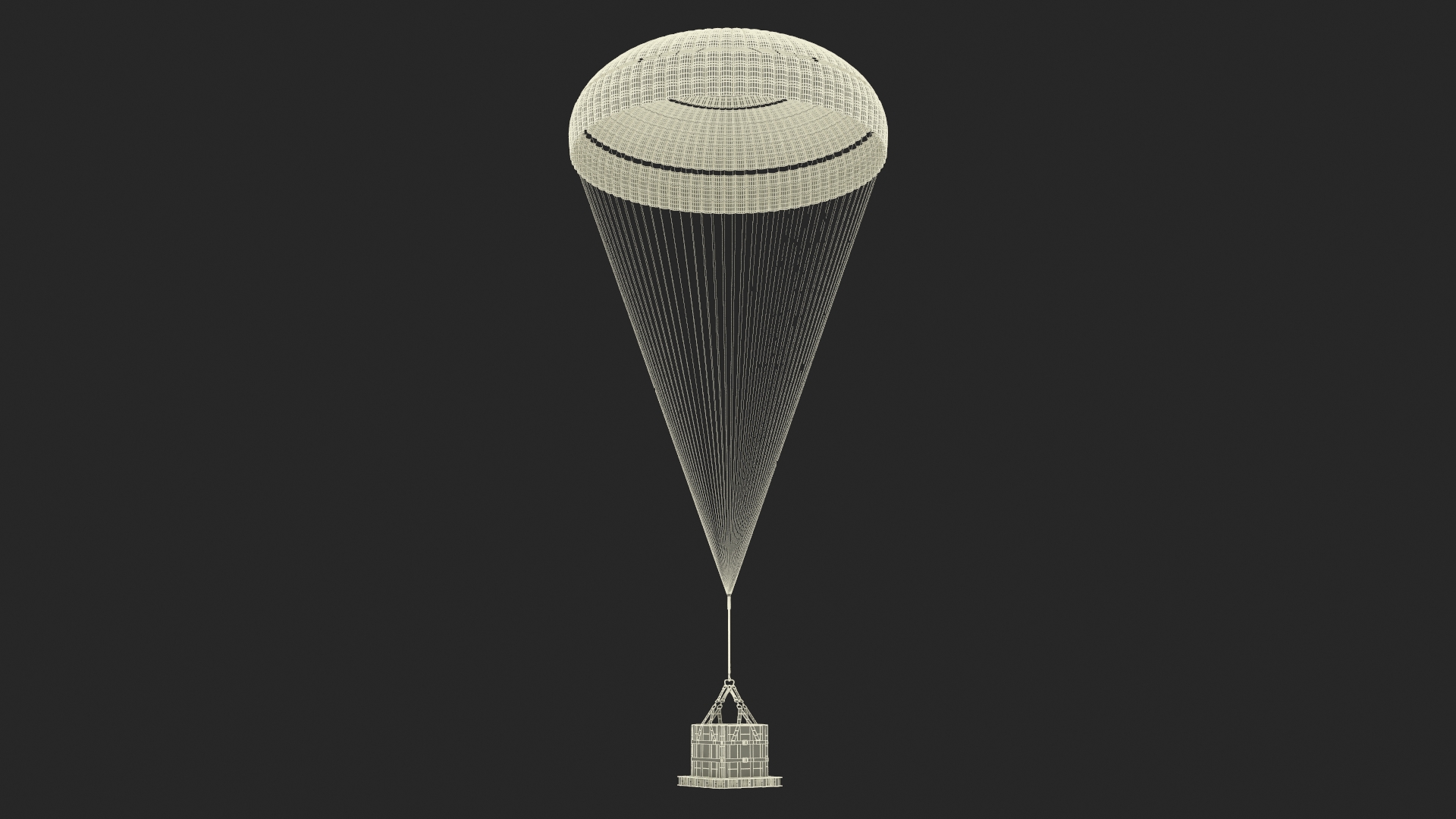 3D Elevating Parachute System Single for NASA Cargo model