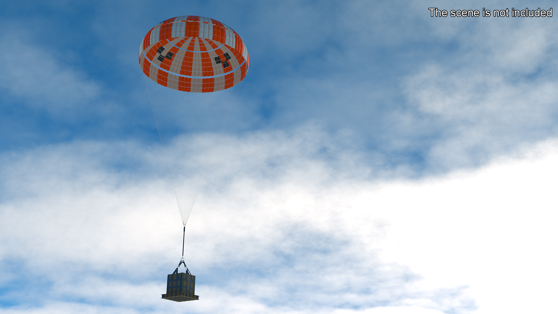 3D Elevating Parachute System Single for NASA Cargo model