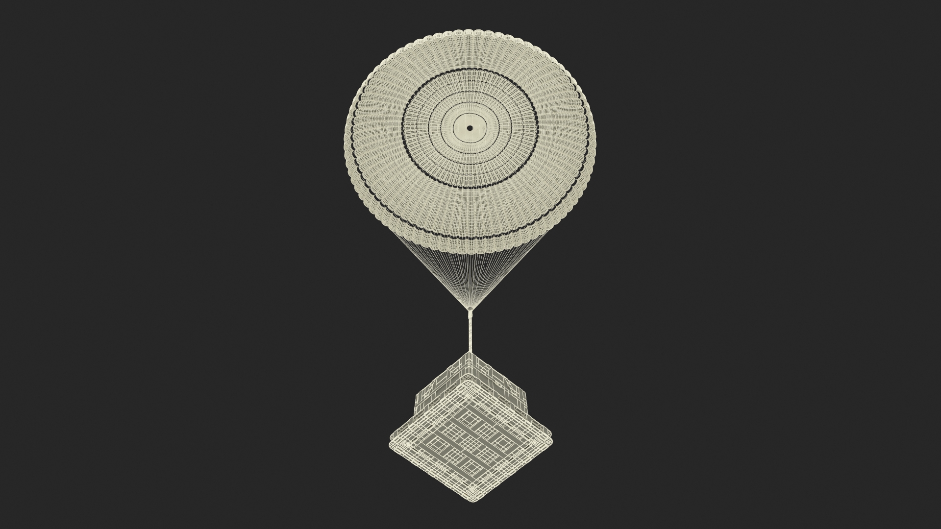 3D Elevating Parachute System Single for NASA Cargo model