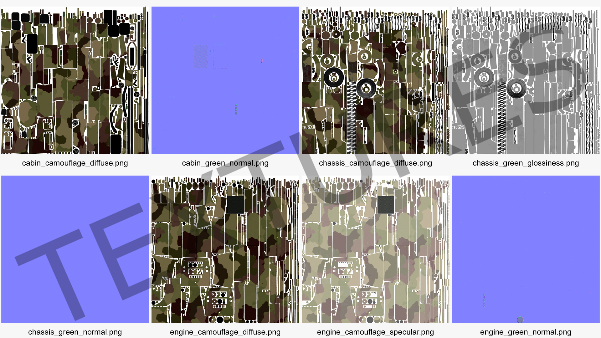 Pettibone Rough Terrain Camouflage Military Forklift Rigged 3D model