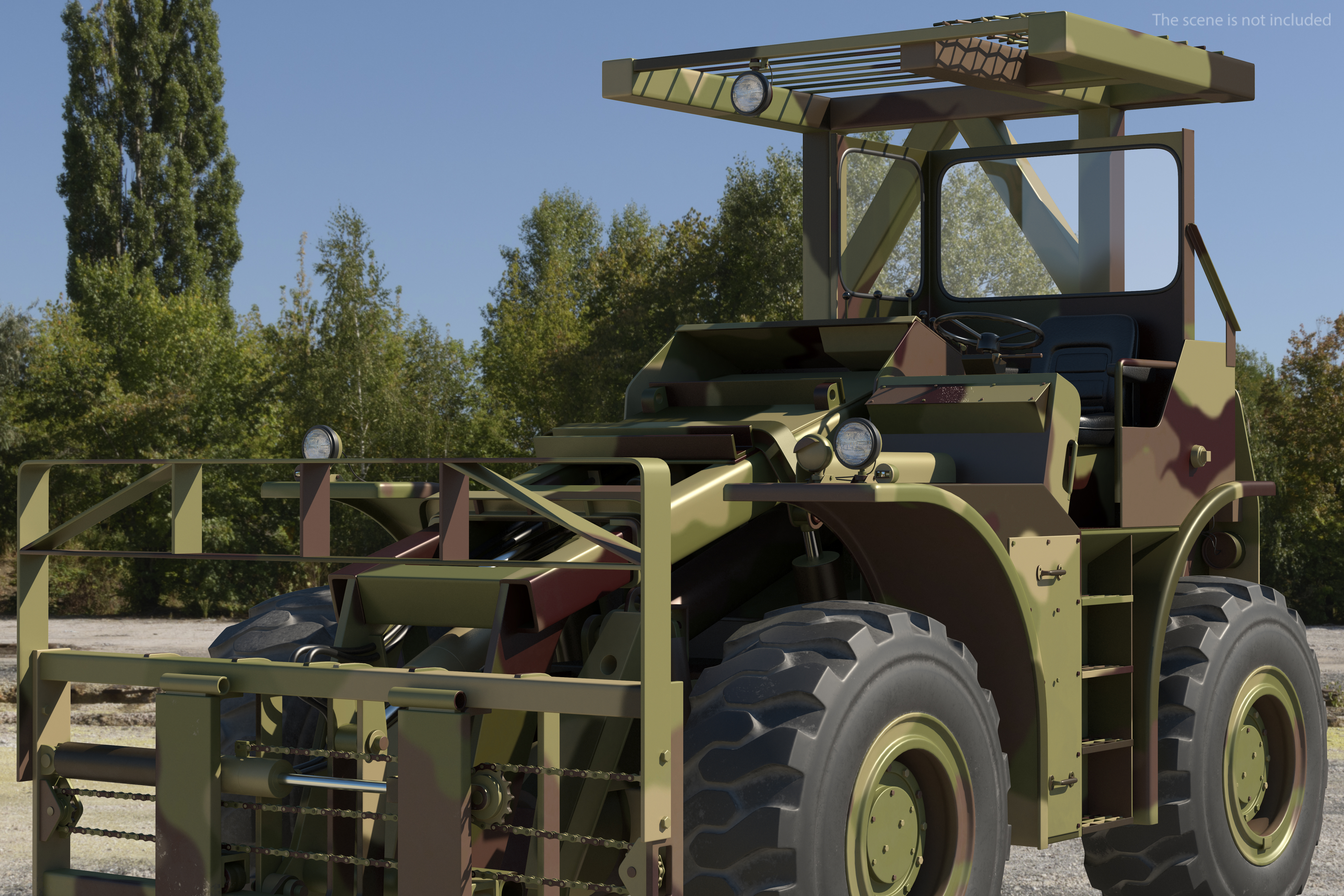 Pettibone Rough Terrain Camouflage Military Forklift Rigged 3D model