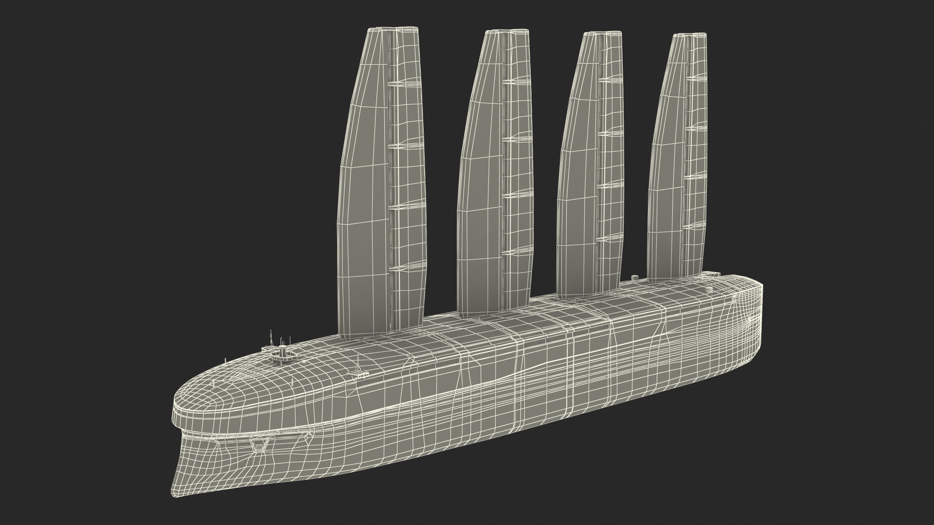 3D model Modern Sail Powered Sea Vessel