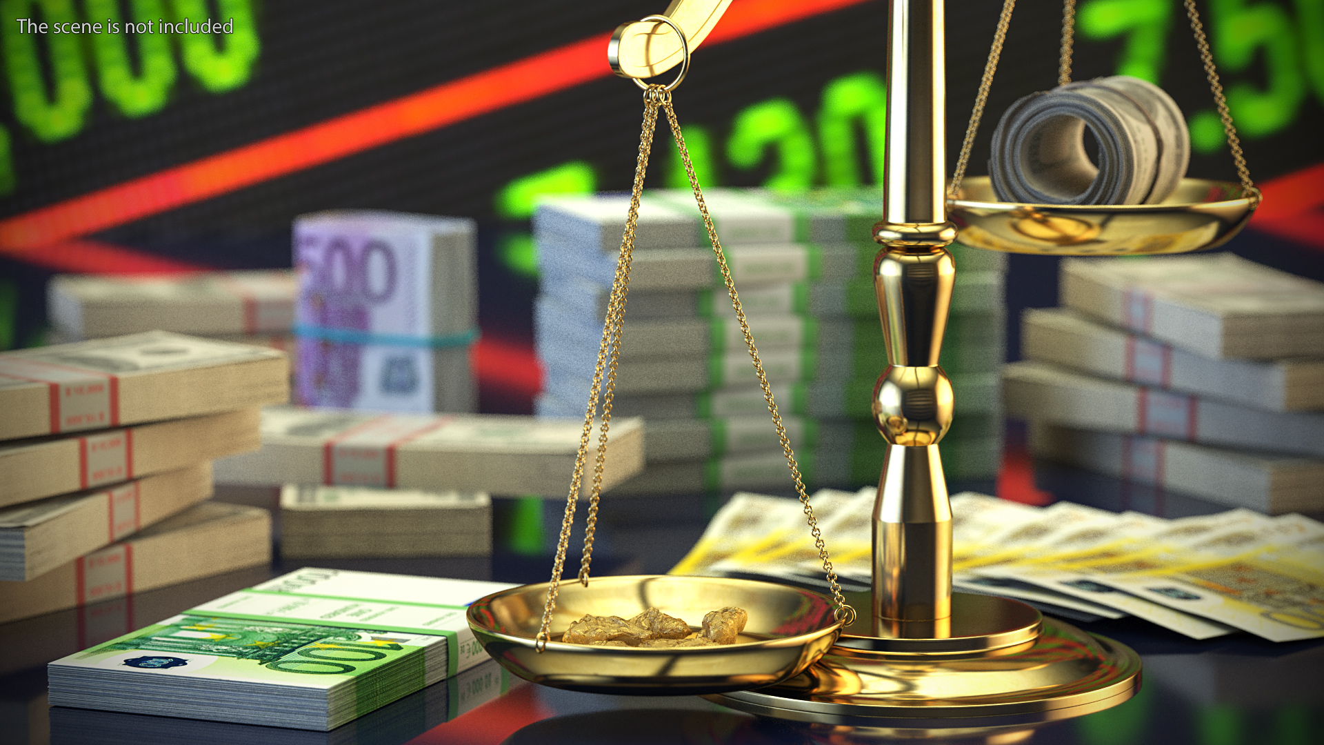 Gold Natural Minerals Small Stones 3D model
