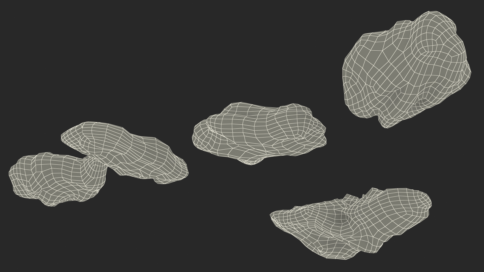 Gold Natural Minerals Small Stones 3D model