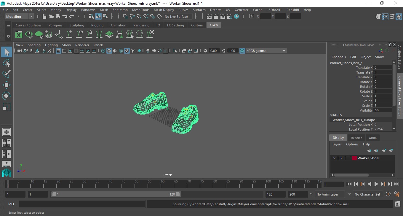 Worker Shoes 3D