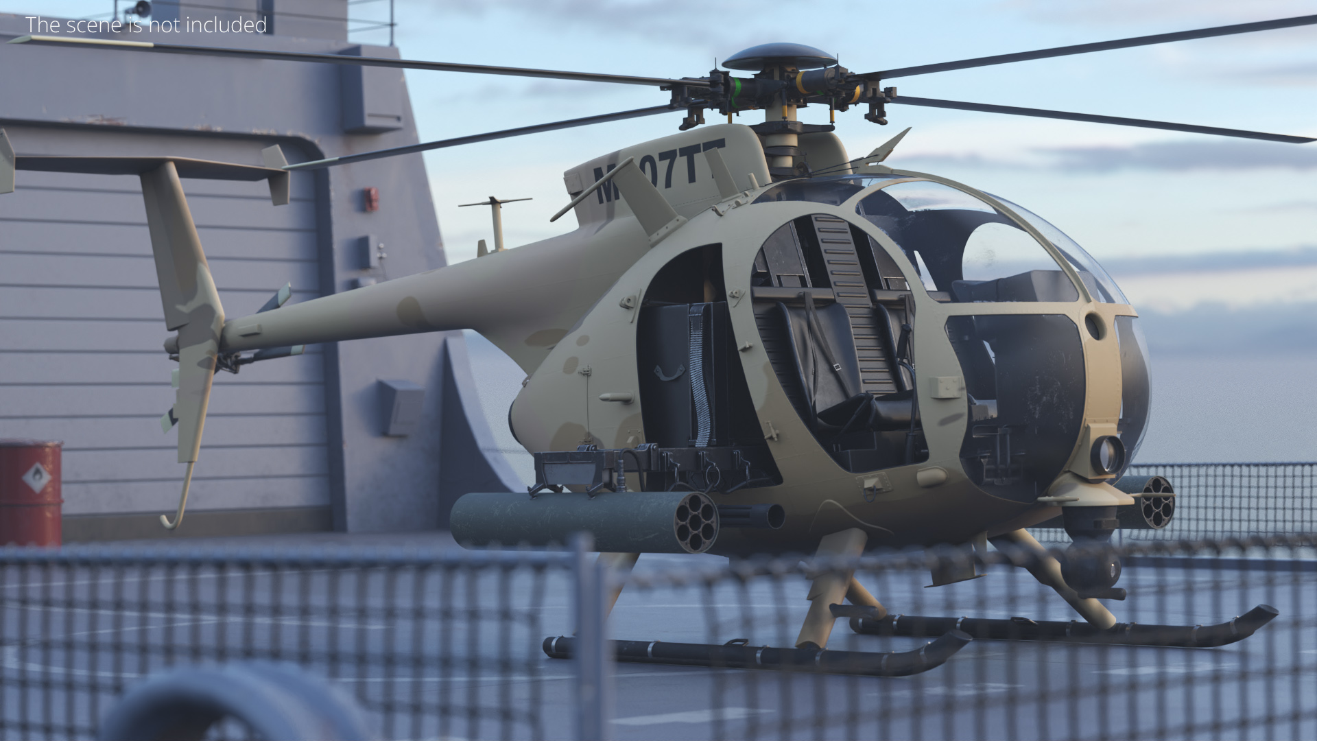 Military Troop Transport Helicopter with Weapon - view 4