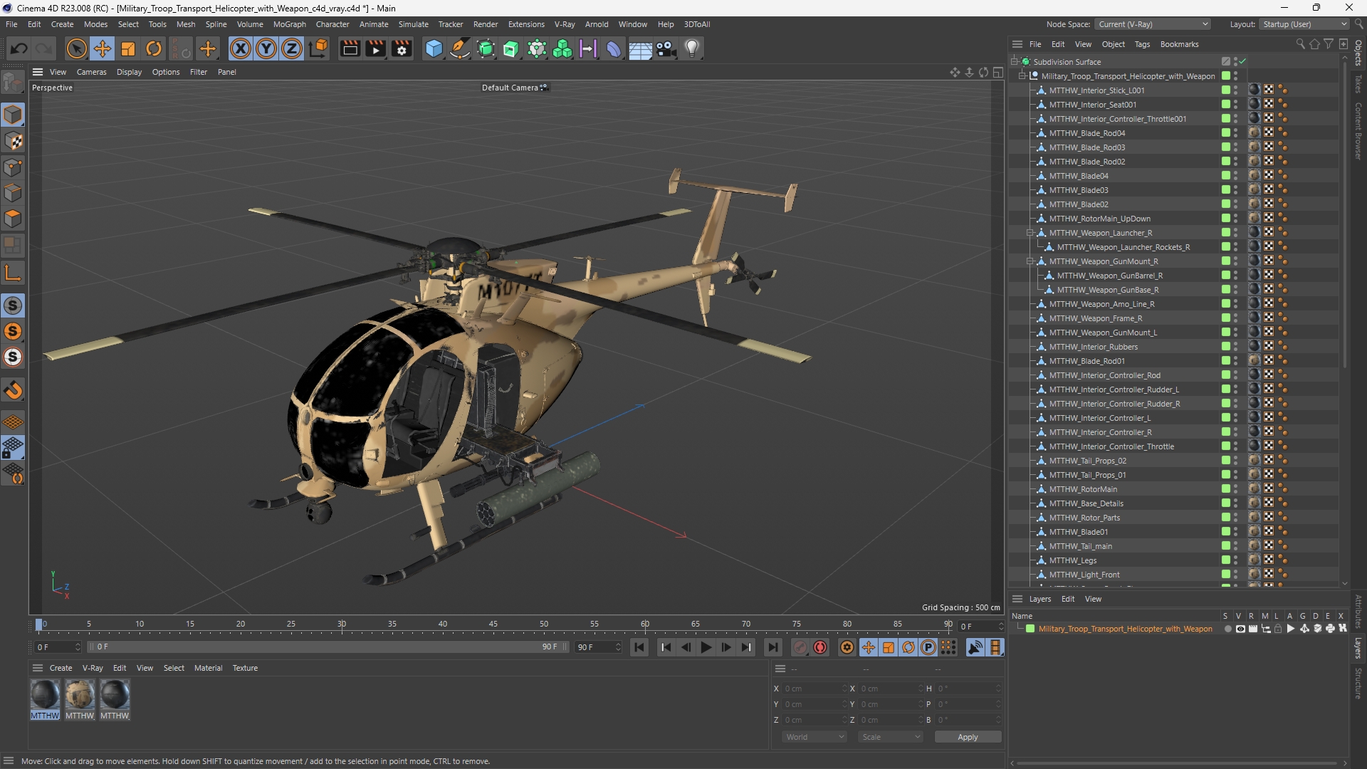 Military Troop Transport Helicopter with Weapon - view 12