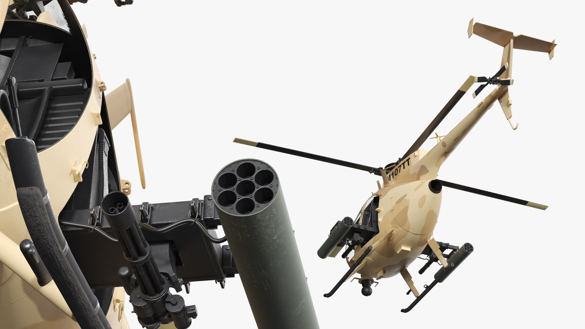 Military Troop Transport Helicopter with Weapon - view 7