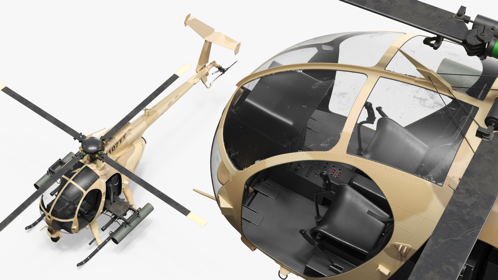 Military Troop Transport Helicopter with Weapon - view 6