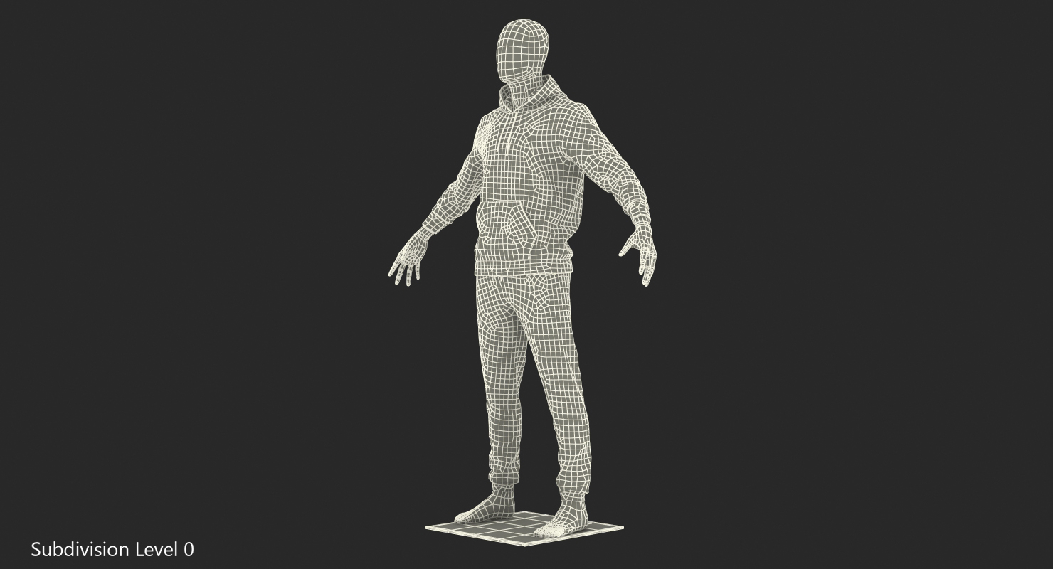 3D Sportswear Suit Lowered Hood on Mannequin