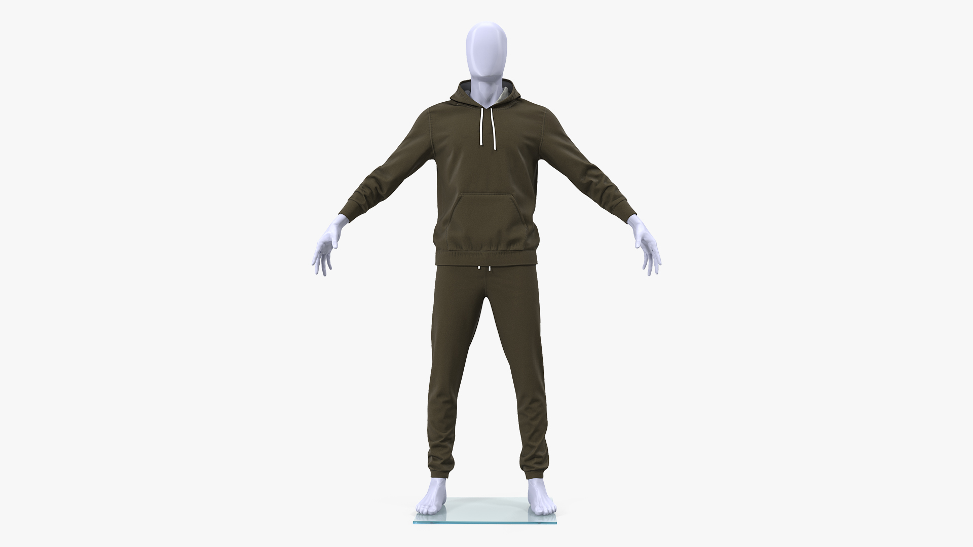 3D Sportswear Suit Lowered Hood on Mannequin