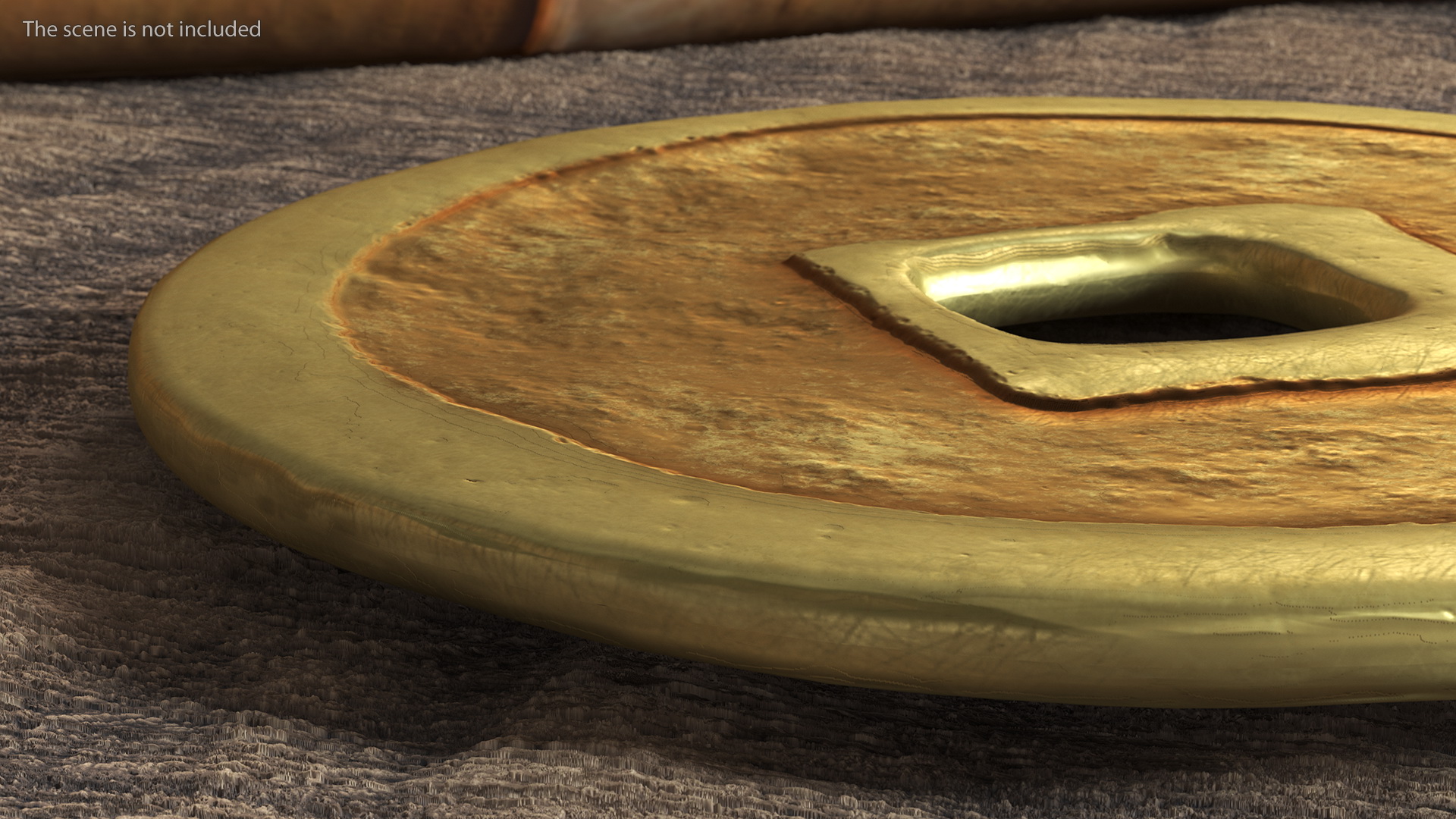 3D Ming Dynasty Xuan De Tong Bao 1 Cash Gold